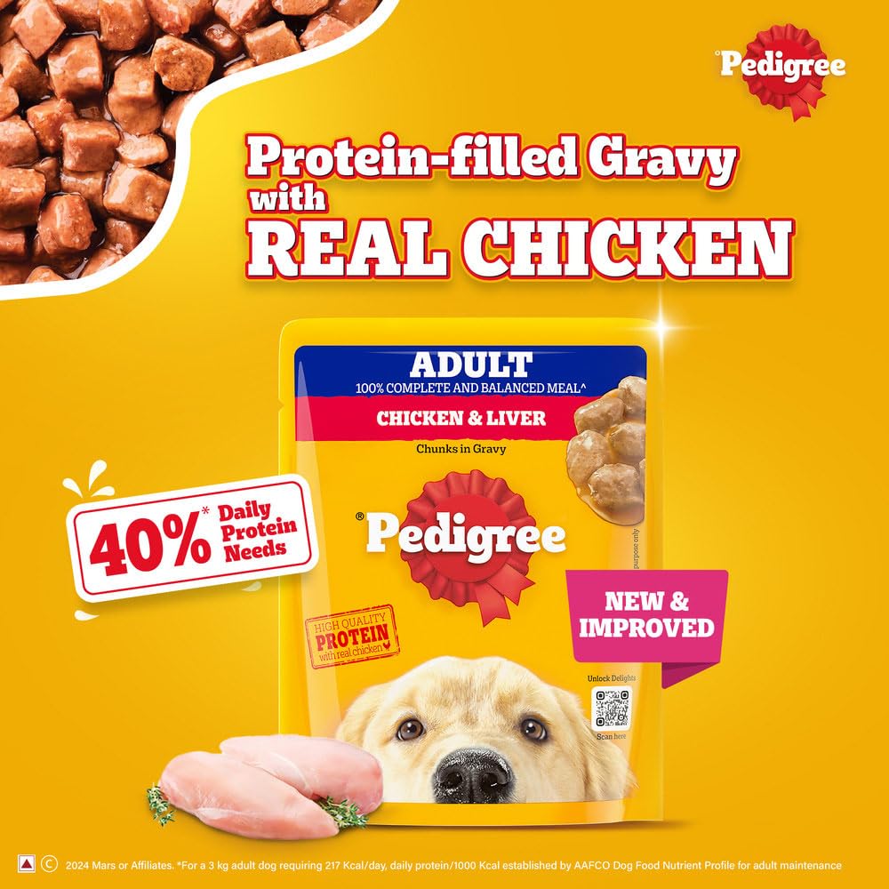 Pedigree Adult Gravy Chicken Chunks in Gravy 70gm