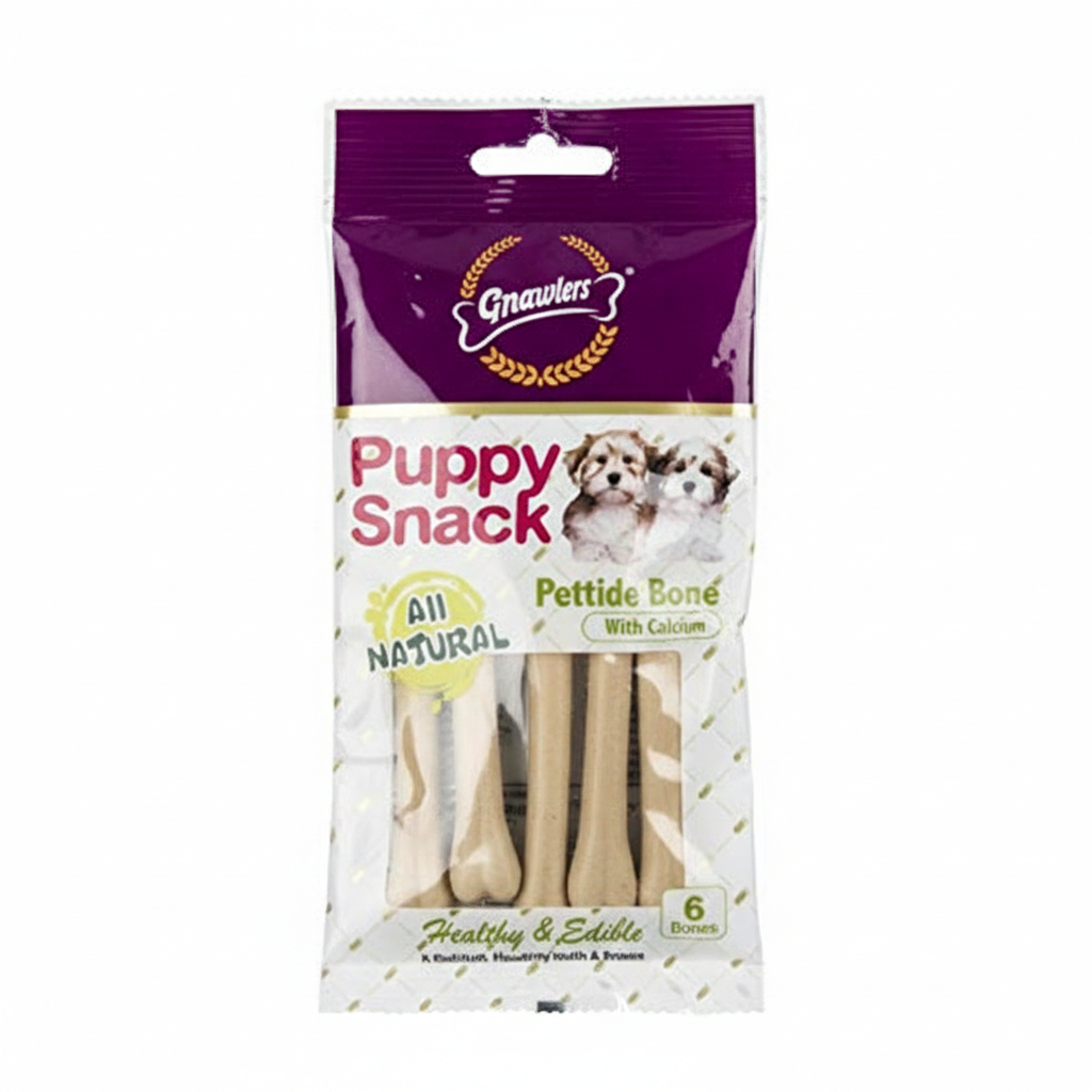 Gnawlers Pettide Puppy Bone - Calcium Dental Treats for Small Dogs - 40gm