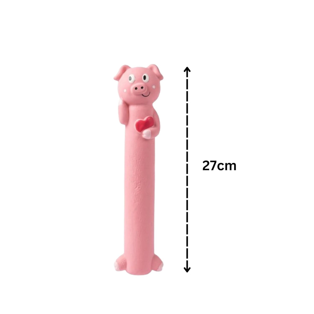 EE Toys Natural Latex Squeaky Pink Pig Dog Toy