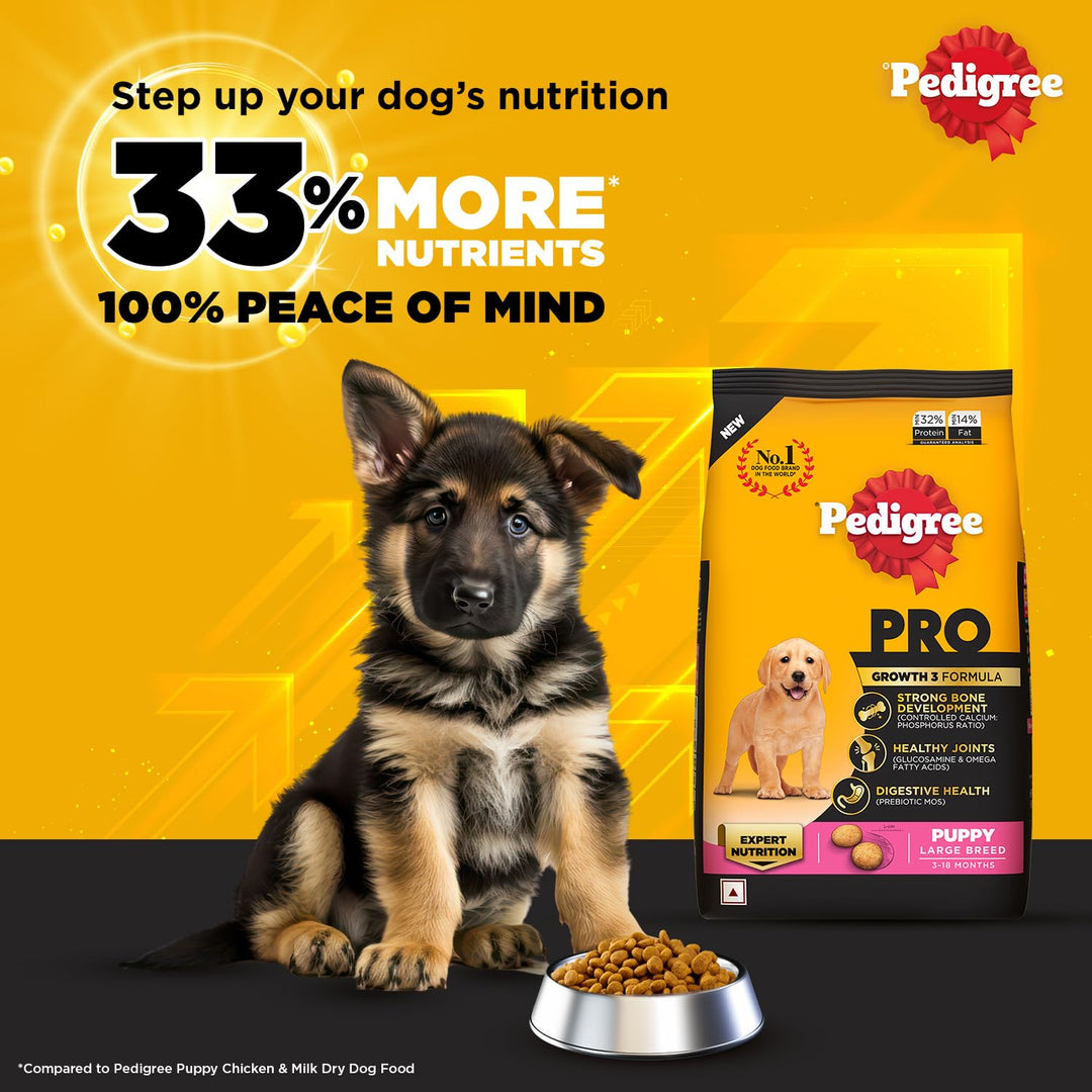 Pedigree PRO Expert Nutrition for Large Breed Puppy (3 to 18 Months) Dog Dry Food - 3Kg