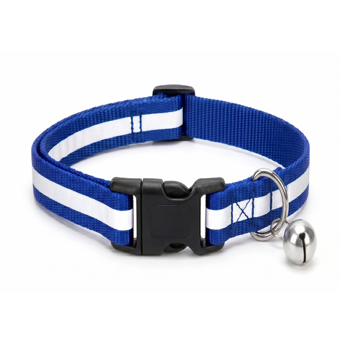 Reflective Nylon Pet Collar with Bell for Cats and Small Dogs (10mm)