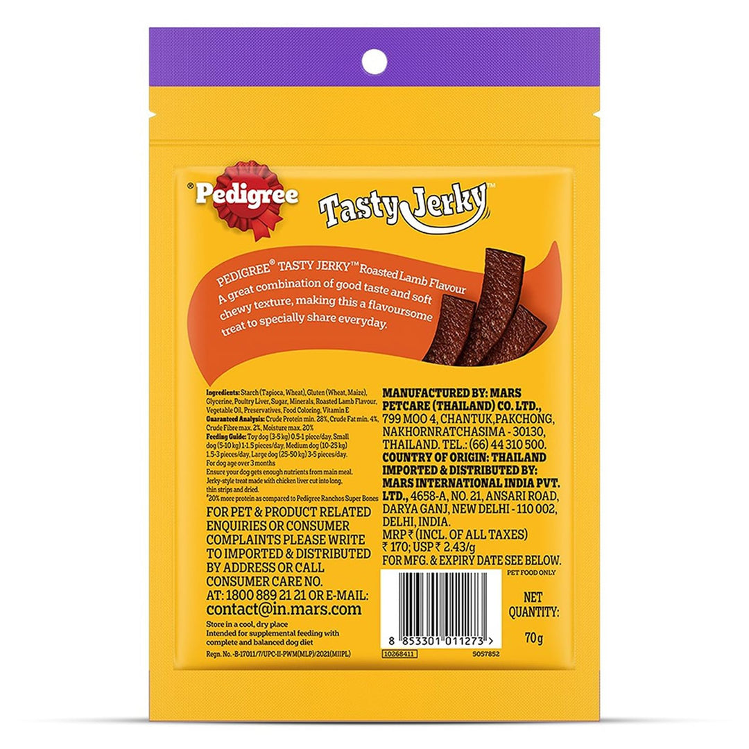Pedigree Tasty Jerky Roasted Lamb - 70gm