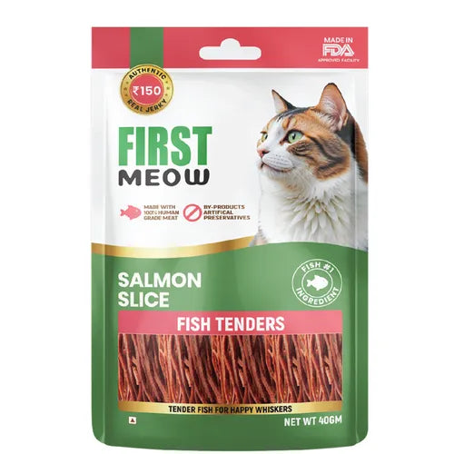 First Meow Salmon Slice Fish Tenders Cat Treats - 40gm