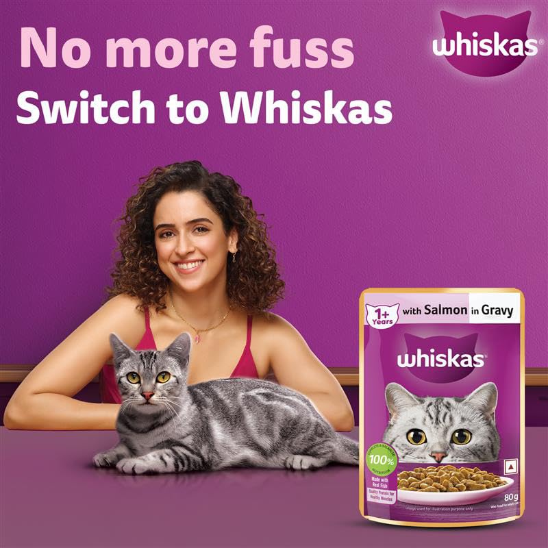 Whiskas Adult Salmon Gravy 80Gm