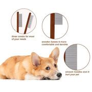Smarty Pet Bamboo Dual-Length Pin Comb Long & Thick Coats for Dogs & Cats