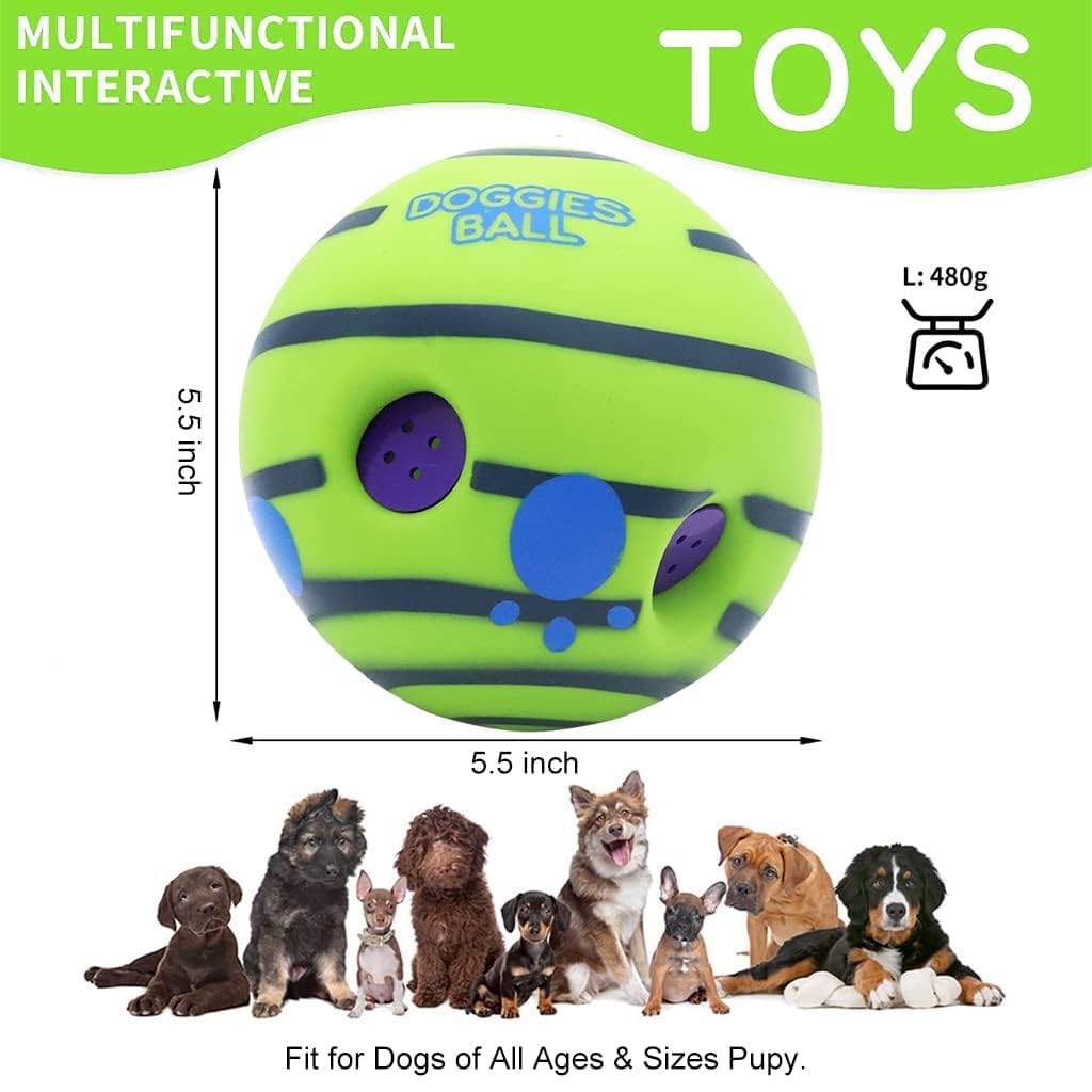 Wobble Giggle Sound Ball – Interactive Treat-Dispensing & Noisemaker Toy for Dogs