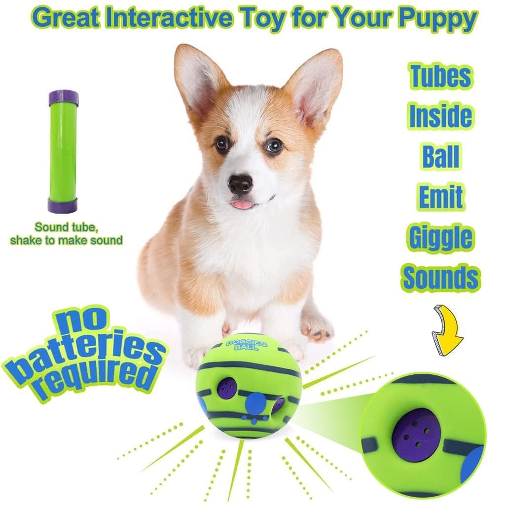 Wobble Giggle Sound Ball – Interactive Treat-Dispensing & Noisemaker Toy for Dogs