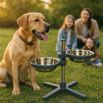 Load image into Gallery viewer, Adjustable Elevated Double Pet Bowl Stand for Cats &amp; Dogs