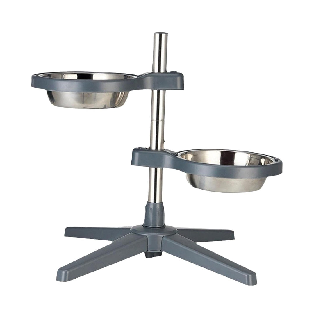 Adjustable Elevated Double Pet Bowl Stand for Cats & Dogs