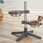 Load image into Gallery viewer, Adjustable Elevated Double Pet Bowl Stand for Cats &amp; Dogs