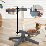 Load image into Gallery viewer, Adjustable Elevated Double Pet Bowl Stand for Cats &amp; Dogs