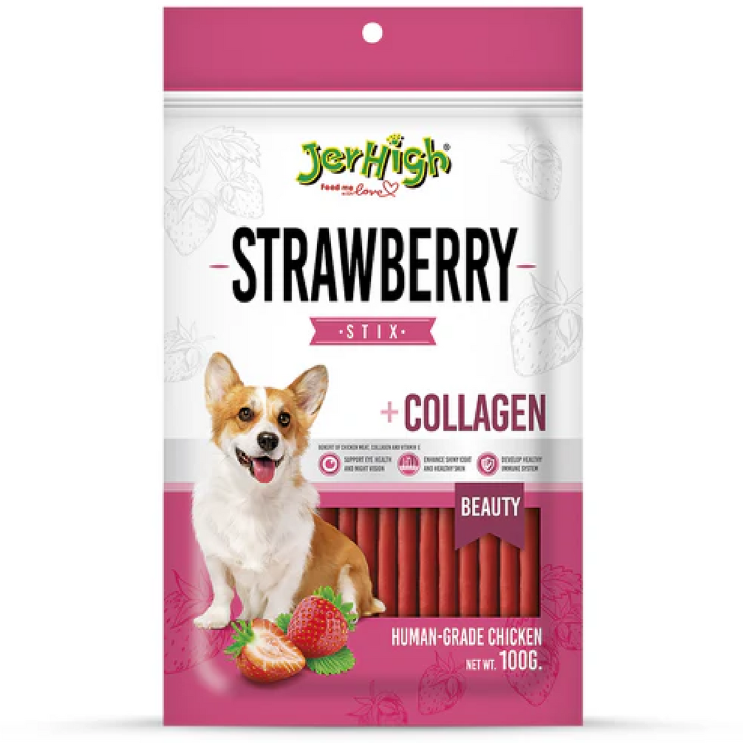 JerHigh Strawberry Stick Dog Treats