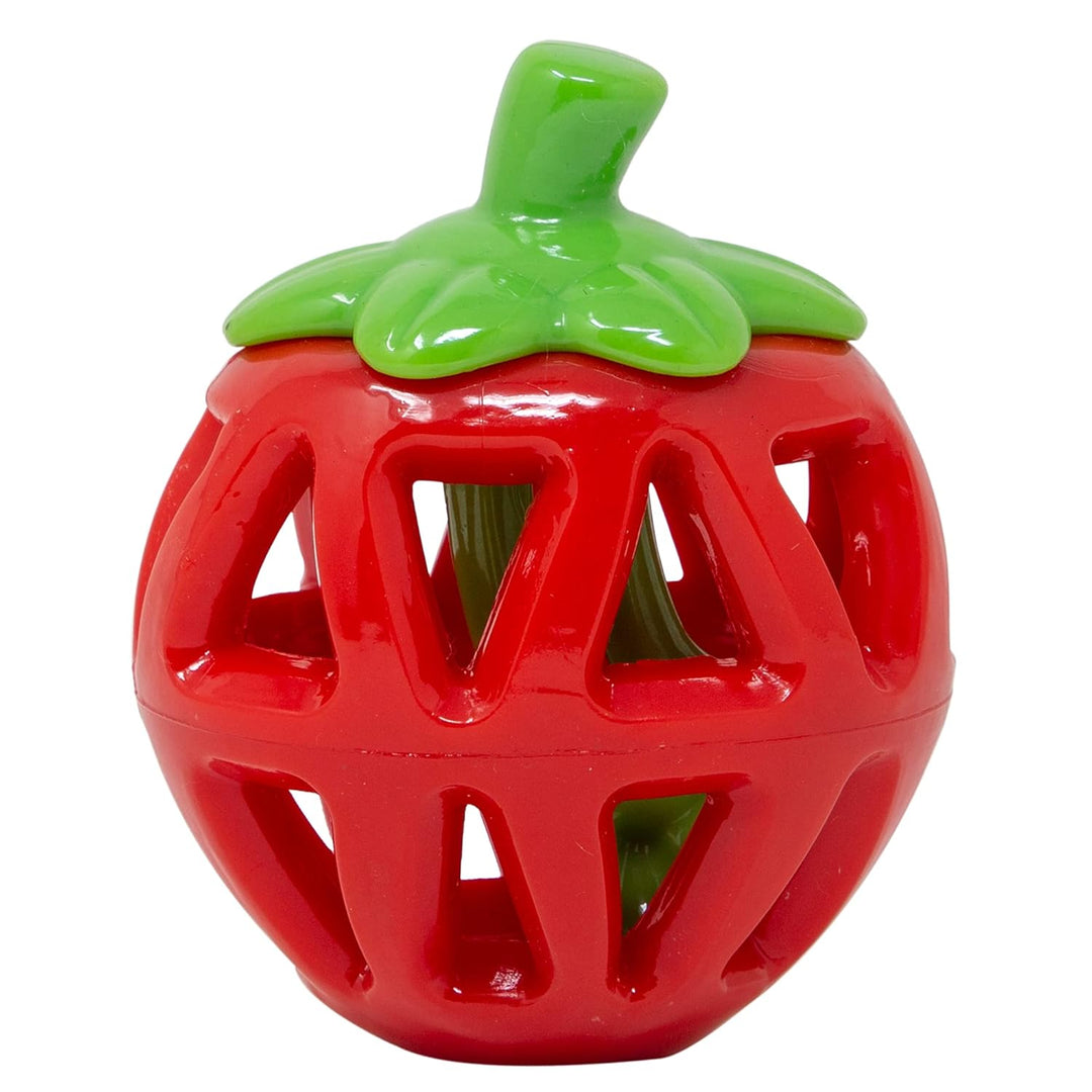 Holy Paws Fruity Bite Strawberry Dog Toy – Natural Rubber Treat Dispenser