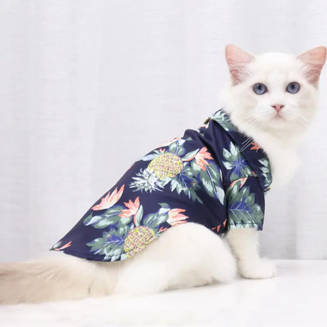 Tropical Hawaiian Dog Shirt – Soft Chiffon Summer Pet Clothes for Small & Medium Dogs & Cats
