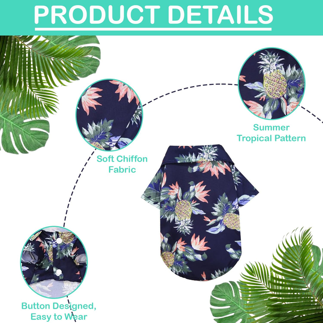 Tropical Hawaiian Dog Shirt – Soft Chiffon Summer Pet Clothes for Small & Medium Dogs & Cats
