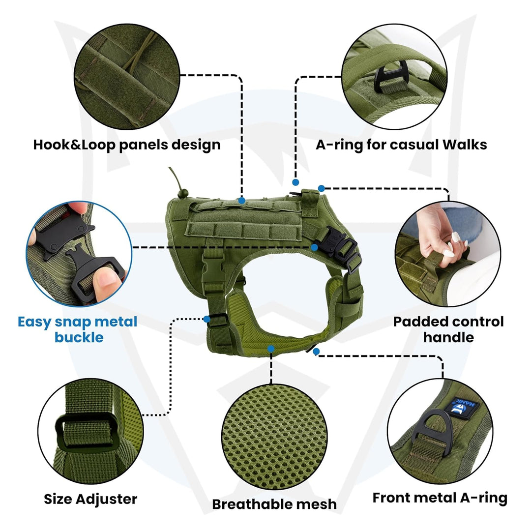 Military-Grade Tactical Dog Harness | No-Pull Training & Heavy Duty Comfort