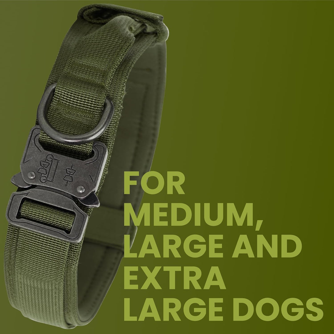Heavy-Duty Tactical Dog Collar with Control Handle & Quick-Release