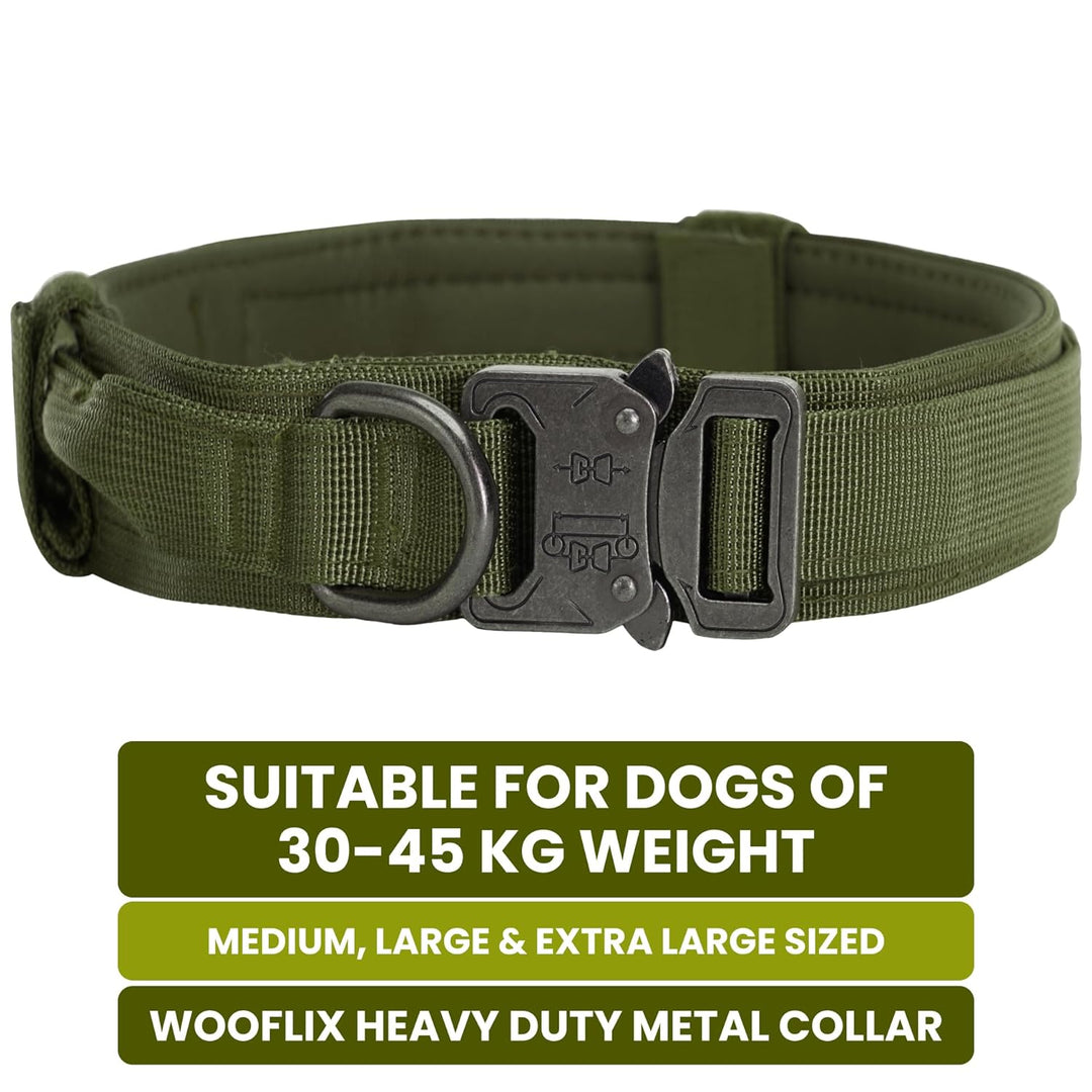 Heavy-Duty Tactical Dog Collar with Control Handle & Quick-Release