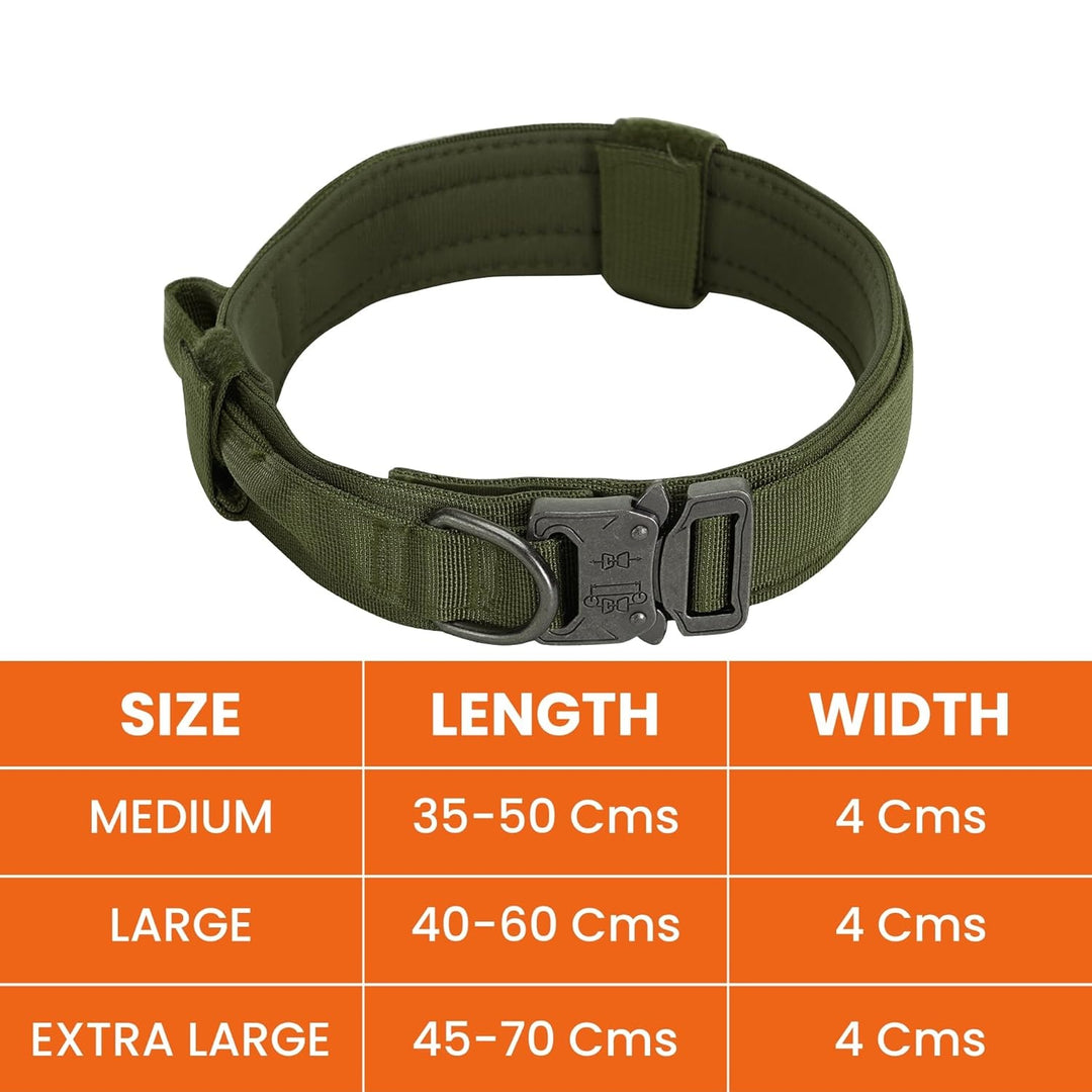 Heavy-Duty Tactical Dog Collar with Control Handle & Quick-Release