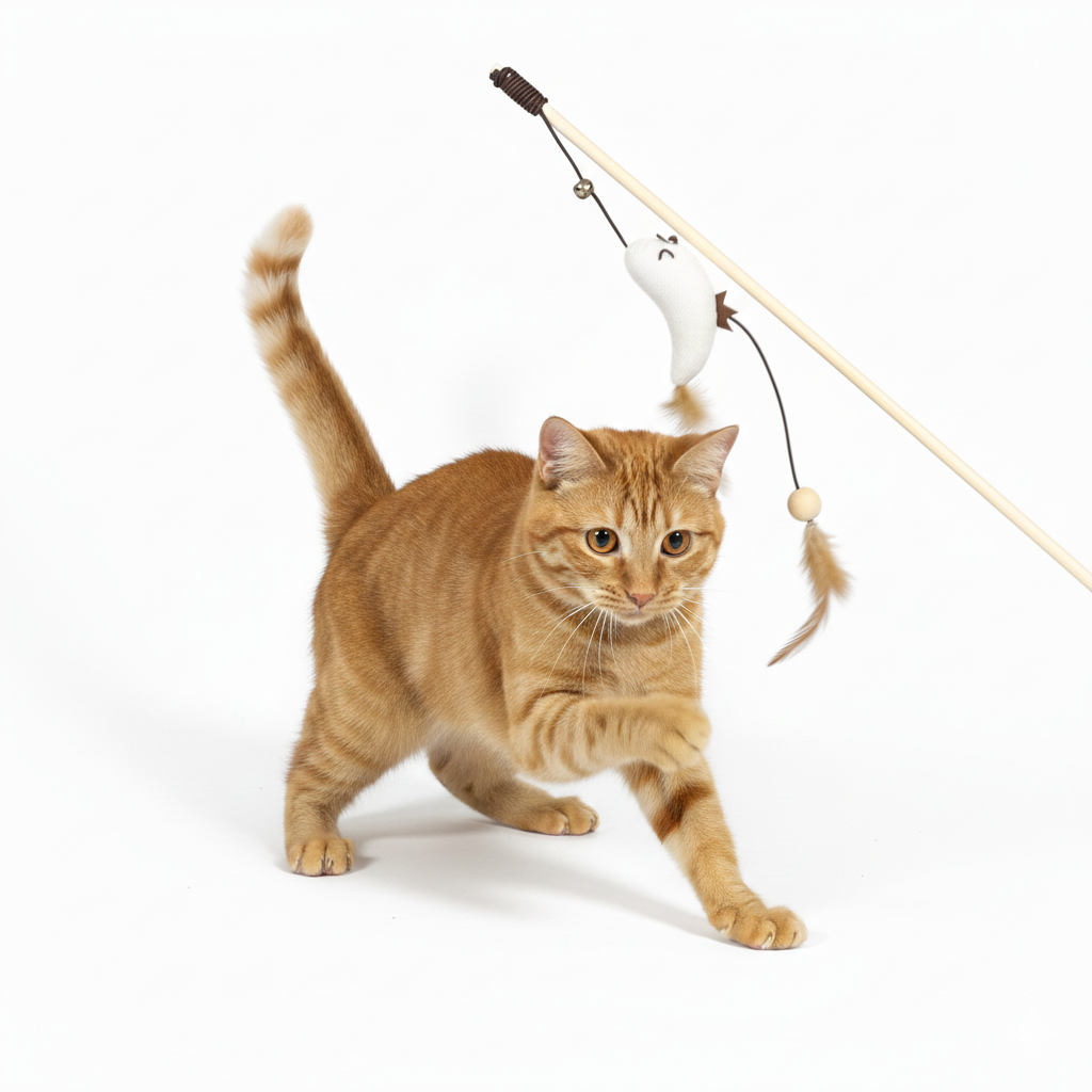 Cat Teasing Wooden Stick - Double Dangler