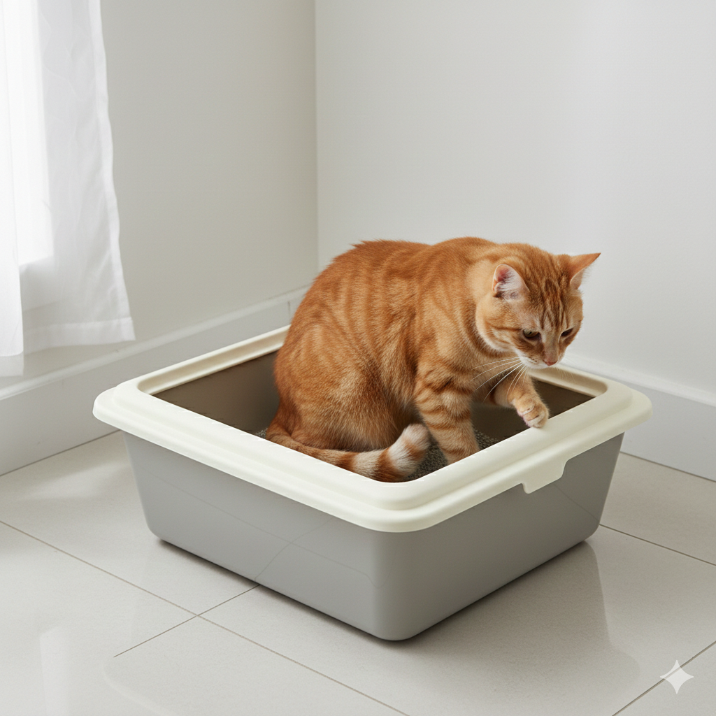 Cat Litter Tray -Small 46cm X 37cm X 14cm (Color May Vary)
