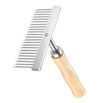 Load image into Gallery viewer, Wooden Handle T-Shape Undercoat Rake | Professional Grooming Comb for Dogs &amp; Cats