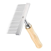 Wooden Handle T-Shape Undercoat Rake | Professional Grooming Comb for Dogs & Cats